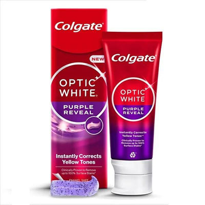 Colgate Optic White Purple Reveal Whitening Toothpaste - 75ml - Enamel Safe, Instant Whitening Effect