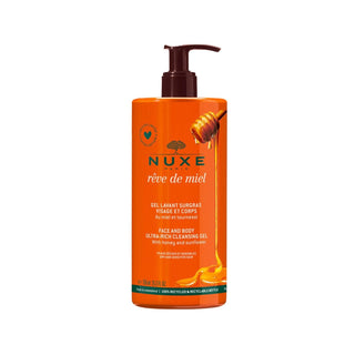 Nuxe Reve de Miel Body Wash - Gentle Face & Body Cleanser, Moisturizing Properties, 25.36 fl oz Nuxe Reve de Miel Body Wash - Gentle & Moisturizing Body wash, Nuxe Reve de Miel, Face and body cleanser, Gentle skincare, Moisturizing body wash, Skincare, Nuxe, Reve de Miel, Face wash, Body cleanser, Sensitive skin products, Nourishing skincare, Hydrating body wash
