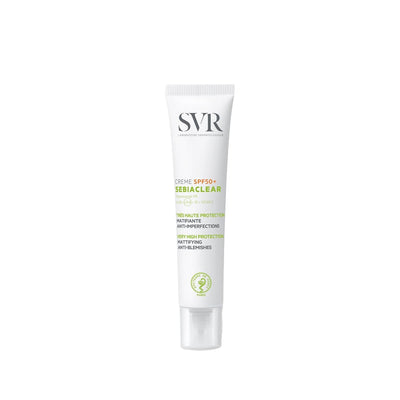 SVR Sebiaclear Creme SPF50+ Sunscreen Cream for Sensitive Skin - Moisturizing, Non-Comedogenic, High SPF Protection