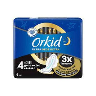 orkid ultra night extra hygienic pads pack, orkid ultra night pad close up Orkid Ultra Night Extra Hygienic Pad - Extra Protection | 6 Count Orkid Ultra Night Extra Hygienic Pad | 6 Count orkid, ultra-night-pad, extra-hygienic, feminine-hygiene, women, comfort, protection, night-use, absorbent-pads, ai-generated