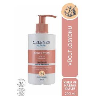 celenes cloudberry body lotion bottle, celenes body lotion texture Celenes Cloudberry Body Lotion - Moisturizing & Gentle | 200ml Celenes Cloudberry Body Lotion - Paraben-Free & Moisturizing celenes, cloudberry-lotion, moisturizing-lotion, body-care, paraben-free, non-comedogenic, avocado-oil, cotton-extract, hydrating, ai-generated