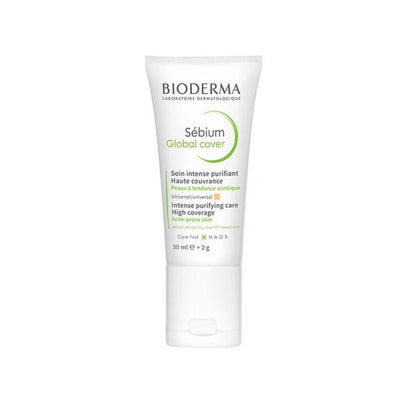 Bioderma Sebium Global Cover - 12hr Acne Coverage & Moisturizing Cream for Oily Skin