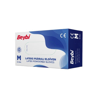 Beybi Latex Gloves Medium Size 100 Pieces