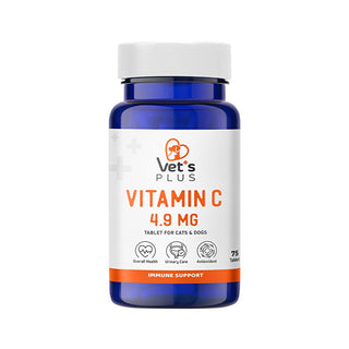 Vet's Plus C Vitamin Supplement for Cats and Dogs - Immune System Support & Urinary Tract Health - 75 Tablets