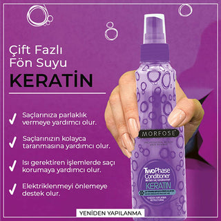 Morfose Keratin Dual-Phase Leave-In Conditioner for Dry Damaged Hair - 7.44 fl oz Morfose Keratin Leave-In Conditioner for Dry Hair Keratin hair care, Leave-in conditioner, Hair nourishment, Hair repair, Dual-phase hair product, Hair care for dry damaged hair, Hair protection, Hair vitality, Morfose, Hair conditioner, Hair treatment