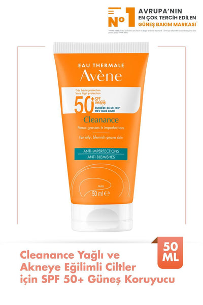 Avene Avène Cleanance Sunscreen for Oily and Acne-Prone Skin - SPF 50+ Protection, Non-Greasy, Water-Resistant