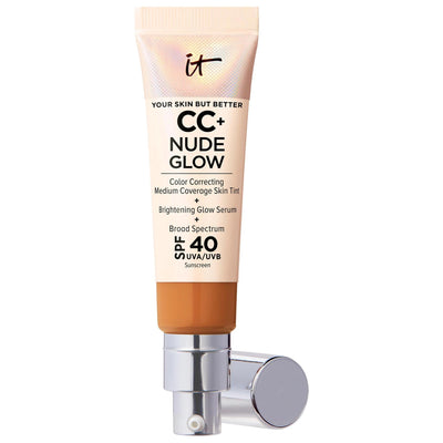 CC+ Nude Glow Lightweight Foundation + Glow Serum with SPF 40 and Niacinamide - Color-Correcting, Radiant Makeup for Nor
