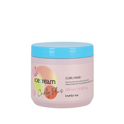 Inebrya Ice Cream Curl Plus Moisturizing Hair Mask for Curly Hair, 16.91 fl oz - Hydrating, Nourishing, and Defining for