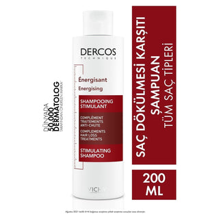 Vichy Dercos Energising Anti-Hair Loss Shampoo - Strengthens Hair, Reduces Shedding, 200ml