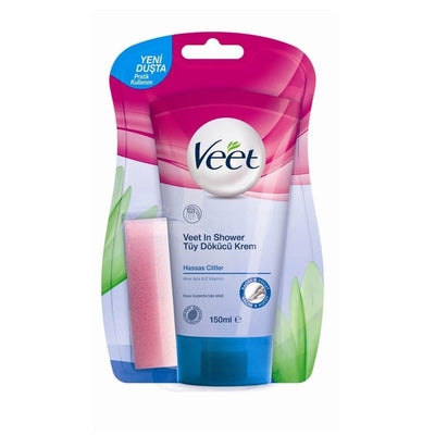Veet Hair Removal Cream for Sensitive Skin - In-Shower Use, 5.07 fl oz
