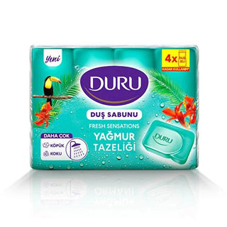 Duru Fresh Sensations Ya_mur Tazeli_i Bar Soap 4-Pack - Refreshing, Bulk Scented Soap for Cleansing and Refreshment