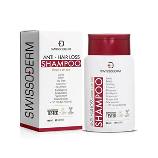 Swissoderm Anti-Hair Loss Shampoo for Normal to Dry Hair - Vegan, Cruelty Free, Nourishing Hair Care - 10.14 fl oz Swissoderm Anti-Hair Loss Shampoo - Vegan & Cruelty Free anti-hair loss shampoo, vegan hair care, cruelty free shampoo, natural hair growth, postpartum hair loss solution, nourishing shampoo, healthy hair products, Swissoderm, hair loss treatment, natural ingredients, Biotin shampoo, Tea Tree oil hair care, Sulfate-free shampoo, Silicone-free hair care, Salt-free shampoo, normal hair care, dry 