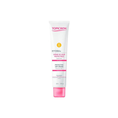 Topicrem Hydra+ Protective Day Cream SPF50 - Non-Greasy, Fragrance-Free Moisturizer for Sensitive Skin