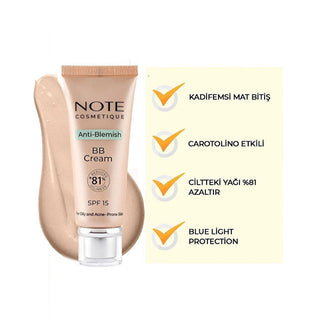 Note BB Cream Anti-Blemish 03 Natural Beige - For Oily & Acne-Prone Skin | Matte Finish
