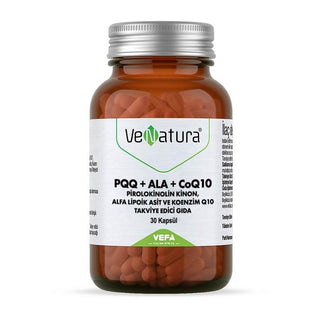 VeNatura PQQ + ALA + CoQ10 Dietary Supplement - Antioxidant Support for Energy & Cellular Health - 30 Capsules VeNatura PQQ + ALA + CoQ10 - Antioxidant Dietary Supplement PQQ supplement, ALA supplement, CoQ10 supplement, Antioxidant supplement, Dietary supplement, Energy support, Cellular health, Heart health, Anti-aging, Health supplements, Wellness products, Nutritional support