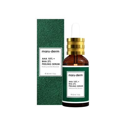 Maruderm AHA 10% + BHA 2% Peeling Mask Serum: Unclog Pores, Reduce Acne Scars & Renew Skin - Exfoliating Facial Peel for