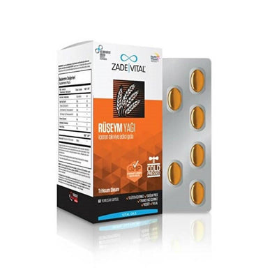 Zade Vital Wheat Germ Oil Supplement 500mg - 60 Capsules - Natural Energy Source for Athletes & Health-Conscious Individ