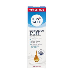 Fusswohl Foot Cream for Cracked Heels - Instant Effect, 25% Urea & Glycerin, 75ml Fusswohl Foot Cream for Dry, Cracked Heels - 25% Urea & Glycerin Foot cream, Dry heel care, Cracked heel repair, Urea foot cream, Glycerin foot cream, Moisturizing foot cream, Foot care products, Dry skin treatment, Cracked heel treatment, Foot moisturizer, Intensive foot care, Smooth feet, Healthy feet, Foot cream for dry skin