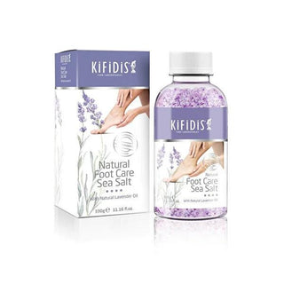 Kifidis Lavender & Menthol Foot Soak - Relaxing Foot Bath Salts, Exfoliating Scrub, Revitalizes & Softens Feet - 330g Kifidis Foot Soak - Lavender & Menthol - Relax & Exfoliate Foot soak, Foot bath salts, Lavender foot soak, Menthol foot soak, Exfoliating foot scrub, Foot care products, Relaxing foot soak, Kifidis foot care, Foot skin care, Foot odor eliminator, foot care, lavender, menthol, exfoliation, skin care, bath salts, foot bath, pedicure, spa treatment, gifts for her, self-care, foot scrub, foot cl
