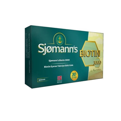 Sjomann's Biotin 3000 mcg Chewable Supplement for Hair, Skin, and Nail Health - 30 Servings