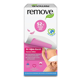 remove care maxi set sensitive skin wax strips, remove care wax strips pack for women, post-wax cleansing wipes by remove care Remove Care Maxi Set - Sensitive Skin Wax Strips - 52 Count for Women Remove Care Maxi Set for Sensitive Skin | 52 Wax Strips remove-care, maxi-set, sensitive-skin, wax-strips, hair-removal, women, beauty, personal-care, home-waxing, ai-generated