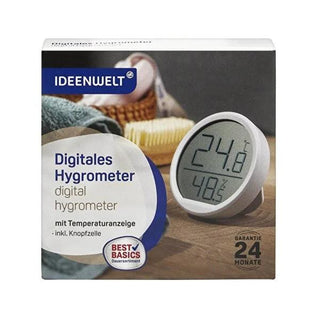Ideenwelt Digital Hygrometer Thermometer: Monitor Indoor Humidity & Temperature for Optimal Comfort Ideenwelt Digital Hygrometer: Monitor Humidity & Temperature hygrometer, thermometer, humidity monitor, temperature gauge, digital hygrometer, indoor humidity monitor, temperature and humidity sensor, room thermometer, humidity meter, wall hygrometer, air quality monitor, home comfort, plant care, nursery monitor, indoor climate, temperature display, humidity range, digital display, Ideenwelt, temperature, hu