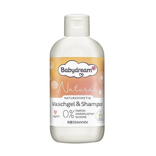 Babydream Natural Baby Shampoo & Body Wash - Hypoallergenic, Vegan, Silicone-Free, 8.45 fl oz Natural Baby Shampoo & Body Wash - Hypoallergenic & Vegan natural baby shampoo, hypoallergenic baby care, vegan baby products, silicone-free baby shampoo, dermatologically tested baby care, baby body wash, gentle baby products, eco-friendly baby care, cruelty-free baby products, natural cosmetic certification, microplastic-free baby products