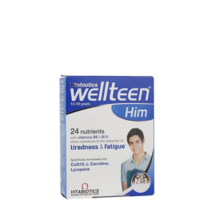 Vitabiotics Wellteen Him Dietary Supplement for Teenage Boys - Nutritional Support for Boys Aged 13-19, 30 Tablets Vitabiotics Wellteen Him for Teenage Boys - Nutritional Support Vitabiotics Wellteen Him, Dietary Supplement for Teenage Boys, Nutritional Support for Teenagers, Health Supplements for Boys Aged 13-19, Vitabiotics Wellteen Him 30 Tablets, Teenage Boy Health, Nutritional Support, Vitamin Supplement, Mineral Supplement, Health and Wellbeing, Teenage Health, Boys Health Supplement, Vitabiotics, Di