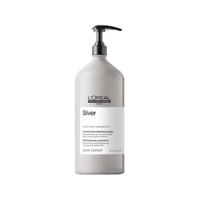 L'Oreal Professionnel Paris Serie Expert Silver Purple Shampoo for Blonde Hair - 1500ml, Neutralizes Brassy Tones, Color