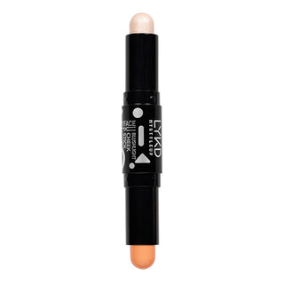 LYKD Double Sided Cheek Stick in Tasty Pink, Swatches of LYKD Double Sided Cheek Stick, LYKD Cheek Stick showing peach and pink tones LYKD Double Sided Cheek Stick - Tasty Pink for a Youthful Glow | 0.5 fl. oz. LYKD Double Sided Cheek Stick - Tasty Pink for Young Women double-sided-cheek-stick, tasty-pink, lykd, makeup, cheek-stick, highlighter, youthful-glow, cosmetics, makeup-enthusiasts, ai-generated
