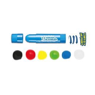Carioca Temperello Stick Paints for Kids - 6 Washable Tempera Colors for Creative Fun Carioca Temperello Stick Paints - 6 Washable Colors washable tempera paints for kids, non-toxic art supplies for children, easy-to-use painting tools, Temperello Stick Paints, kids art materials, art supplies for classroom, mess-free painting, creative toys for kids, children's art projects, educational art supplies