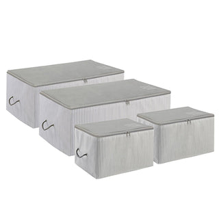 Ocean Home 4-Piece Gray Collapsible Storage Basket Set for Home Organization