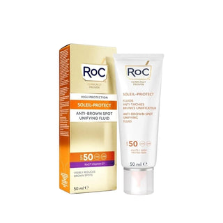 RoC Anti-Spot Face Sunscreen SPF50+ 50ml - High Protection for Hyperpigmentation RoC Face Sunscreen SPF50+ - Protect & Even Skin Tone Face sunscreen, SPF50+, Anti-spot cream, RoC sunscreen, Hyperpigmentation treatment, Dark spot correction, Daily sun protection, Dermatologically tested, Skincare, Sunscreen for sensitive skin, Facial care, UV protection, Skin hyperpigmentation solutions, Anti-aging skincare