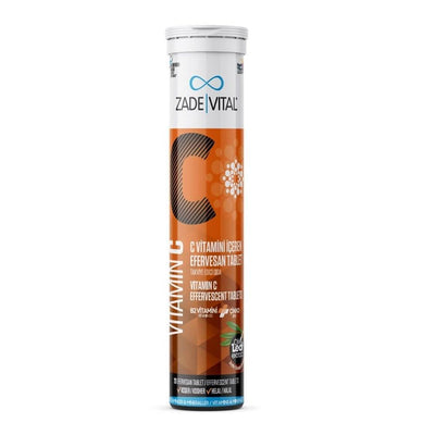 Zade Vital Vitamin C 1000 mg Effervescent Tablets - Boosts Immune System & Energy Levels - 20 Tablets