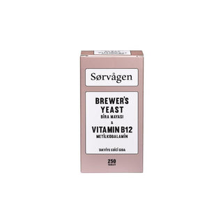 Sorvagen Brewer's Yeast Vitamin B12 Supplement - 250 Tablets - Natural Vitamin B12 & Mineral Support Sorvagen Brewer's Yeast Vitamin B12 - Natural Supplement Brewer's Yeast Supplement, Vitamin B12 Supplement, Dietary Supplement, Health Supplement, Sorvagen Brewer's Yeast Vitamin B12, Natural Vitamin B12, Mineral Support, Health-conscious, Dietary Restrictions, Nutritional Supplement, Vitamin and Mineral Support