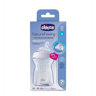 Chicco Glass Baby Bottle Natural Feeling 250ml 0 Month+