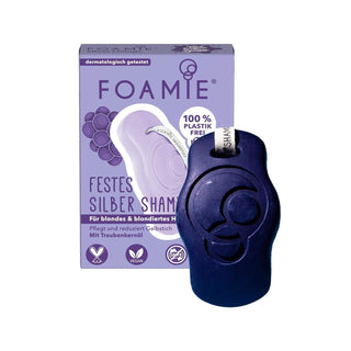 Foamie Silver Linings Shampoo Bar for Dyed Blonde Hair - Gentle, Color-Preserving, Sustainable Solid Shampoo - 80g Foamie Silver Linings Shampoo Bar for Blonde Hair shampoo bar, dyed blonde hair care, solid shampoo, color-treated hair shampoo, sustainable hair care, eco-friendly hair products, gentle hair care, travel-friendly shampoo, Foamie, Silver Linings, blonde hair maintenance, color preservation, sustainable beauty products, plastic-free hair care