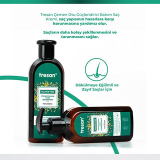 Tresan Fenugreek Hair Strengthening Conditioner: Sulfate-Free, Anti-Hair Loss, Natural Hair Growth & Thickening - 300ml Tresan Fenugreek Conditioner - Stop Hair Loss & Strengthen Hair hair conditioner, hair loss conditioner, sulfate-free conditioner, hair strengthening conditioner, fenugreek hair conditioner, natural hair conditioner, dökülmeye karşı bakım kremi, hair growth conditioner, hair thickening conditioner, hair loss treatment, thinning hair, strengthening hair, natural hair care, sulfate free, fen