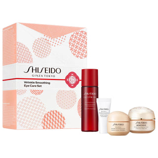 Shiseido Benefiance: Wrinkle Smoothing Eye Care Set - Reduce Dark Circles, Fine Lines & Hydrate, Anti-Aging Eye Treatment Shiseido Eye Care Set: Smooth Wrinkles & Reduce Dark Circles wrinkle smoothing eye cream, eye care set, anti-aging eye treatment, dark circle reducer, eye wrinkle serum, peptide eye cream, hyaluronic acid eye treatment, wrinkle smoothing, eye cream, anti-aging, dark circles, fine lines, hydration, peptides, squalane, ginseng extract, retinol serum, hyaluronic acid, skincare, beauty, eye 