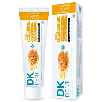 DK Dent Propolis Fluoride-Free Toothpaste: Natural Herbal Formula for Sensitive Gums & Bleeding Gums - Gluten-Free Daily