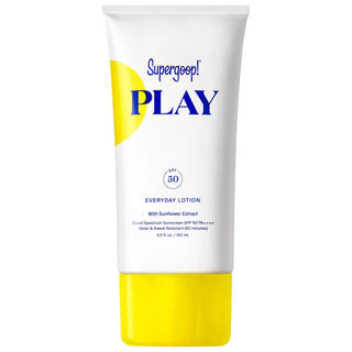 Supergoop! PLAY Everyday Lotion SPF 50: Hydrating & Non-Greasy Sunscreen for Face & Body - Water Resistant, Cruelty-Free Sun Protection Supergoop! PLAY SPF 50: Non-Greasy Sunscreen & Hydration sunscreen lotion, SPF 50 sunscreen, non-greasy sunscreen, water resistant sunscreen, face and body sunscreen, sunscreen for dry skin, cruelty free sunscreen, everyday sunscreen, sun protection, hydrating sunscreen, sunscreen, SPF, sunblock, broad spectrum, UVA protection, UVB protection, skincare, face sunscreen, body