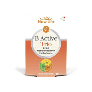 new life b active trio dissolvable tablet packaging, close-up of new life b active trio tablet, new life b active trio vitamin information New Life B Active Trio - Dissolvable Tablet | 30 Count New Life B Active Trio - Dissolvable Tablet new-life, b-vitamins, dissolvable-tablet, vegan-supplements, health-conscious, daily-vitamins, folic-acid, energy-support, vitamin-b-complex, ai-generated