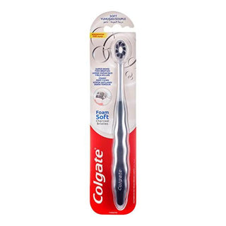 Colgate FoamSoft Charcoal Manual Toothbrush - Gentle Oral Care with Soft Bristles & Dense Cleaning for Sensitive Teeth Colgate FoamSoft Charcoal Toothbrush - Gentle & Effective manual toothbrush, charcoal toothbrush, soft bristle toothbrush, Colgate FoamSoft, gentle oral care, sensitive teeth, oral hygiene, thorough cleaning, dense bristles, thin brush head, oral health, Colgate, dental care, hygiene products