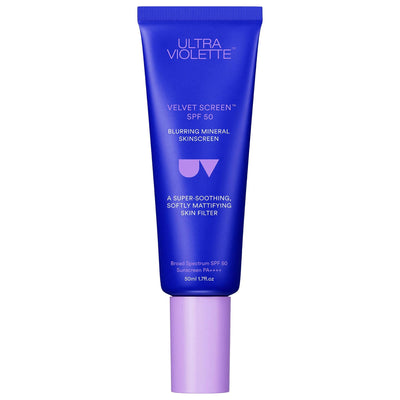 ULTRA VIOLETTE Velvet Screen SPF 50 Mattifying Mineral Fragrance Free Facial Sunscreen for Sensitive Skin - Non-comedoge