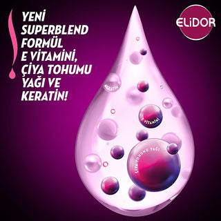 Elidor Hair Serum for Dark Hair - Nourishing Leave-in Conditioner with Chia Seed Oil, Vitamin E & Keratin for Shine Enhancement Elidor Dark Hair Serum - Nourishing Leave-in Conditioner hair serum for dark hair, leave-in conditioner for dark hair, hair care with natural ingredients, keratin hair treatment, shine enhancement for dark hair, Elidor, hair nourishment, dark hair care, natural hair products, hair strengthening, dermatologically tested, Chia seed oil, Vitamin E, melanin, Superblend mixture