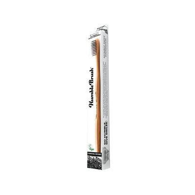 Humble Brush Adult Bamboo Charcoal Toothbrush - Eco-Friendly, Soft Bristles, Sustainable Oral Care