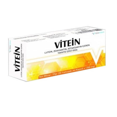 Vitein Omega-3, Lutein, and Astaxanthin Dietary Supplement Capsules for Eye Health and Antioxidant Support - 30 Capsules