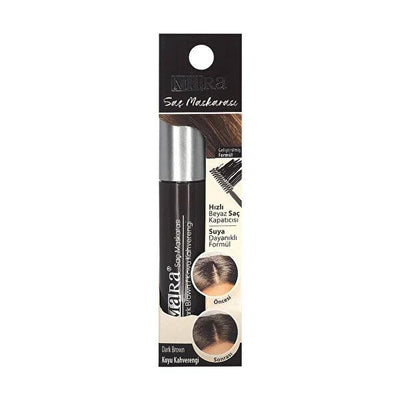Mara Hair Mascara Dark Brown: Instant Gray Hair Coverage, Root Touch Up, & Temporary Color - For Hair, Eyebrows, Mustach