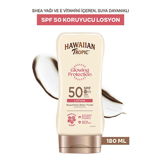 Hawaiian Tropic Glowing Protection SPF 50 Sunscreen Lotion - UVA/UVB, Vegan & Cruelty-Free, Moisturizing - 6.09 fl oz Hawaiian Tropic SPF 50 Sunscreen - Vegan UVA/UVB Protection sunscreen lotion, SPF 50 sunscreen, Hawaiian Tropic sunscreen, vegan sunscreen, cruelty-free sunscreen, UVA UVB protection, water resistant sunscreen, sun protection lotion, sunscreen with shea butter, glowing skin sunscreen, sun protection, moisturizing sunscreen, vegan, cruelty-free, sun damage prevention, anti-aging, skincare, be