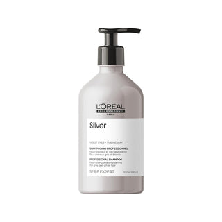 Loreal Professionnel Paris Serie Expert Silver Purple Shampoo for Blonde, Gray, and White Hair - 500ml Loreal Paris Purple Shampoo for Blonde Hair - 500ml Purple Shampoo, Loreal Professionnel Paris, Blonde Hair Care, Gray Hair Care, White Hair Care, Color Correcting Shampoo, Hair Color Maintenance, Professional Hair Care, Premium Hair Care, Silver Shampoo, Brassy Tone Correction, Hair Color Enhancement